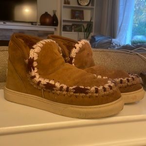 Mou Suede Printed Lace Up Boots